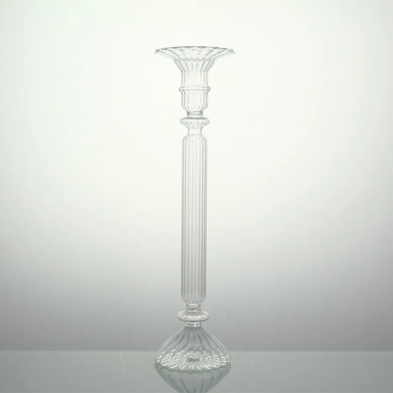chandelier colonne verre transparent