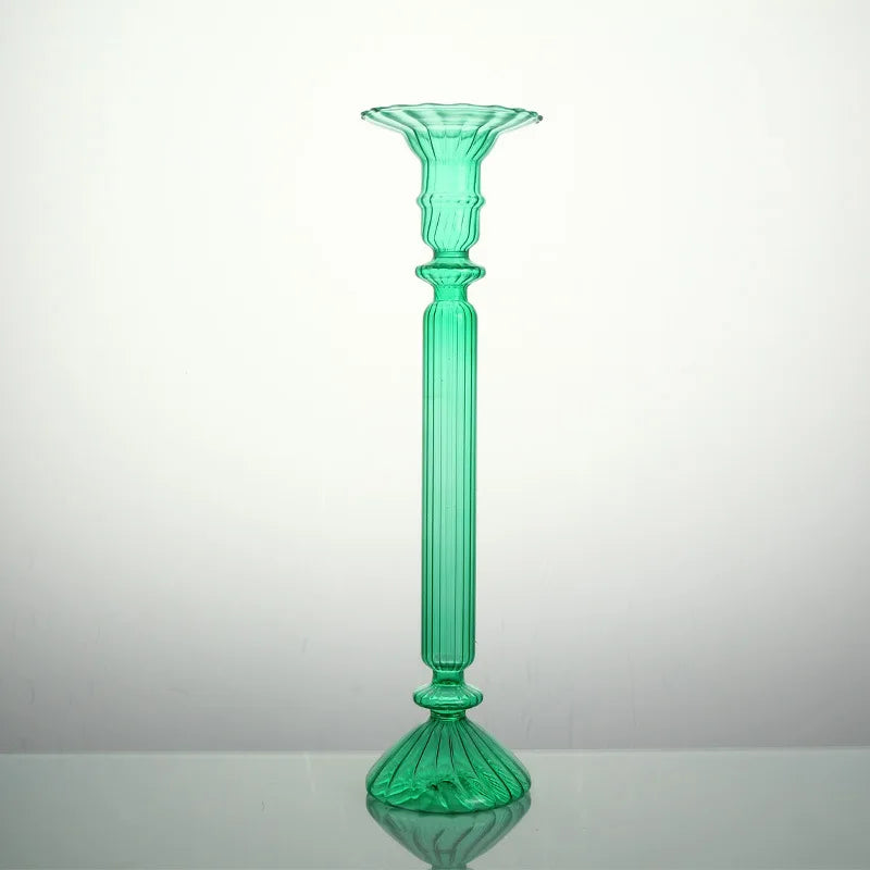 chandelier colonne verre vert