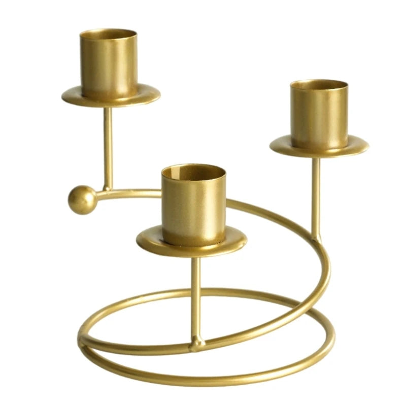 chandelier dore 3 bougie spirale