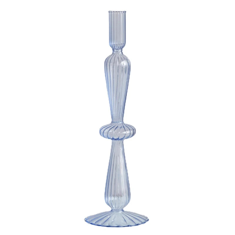 chandelier flute verre strie bleu ciel