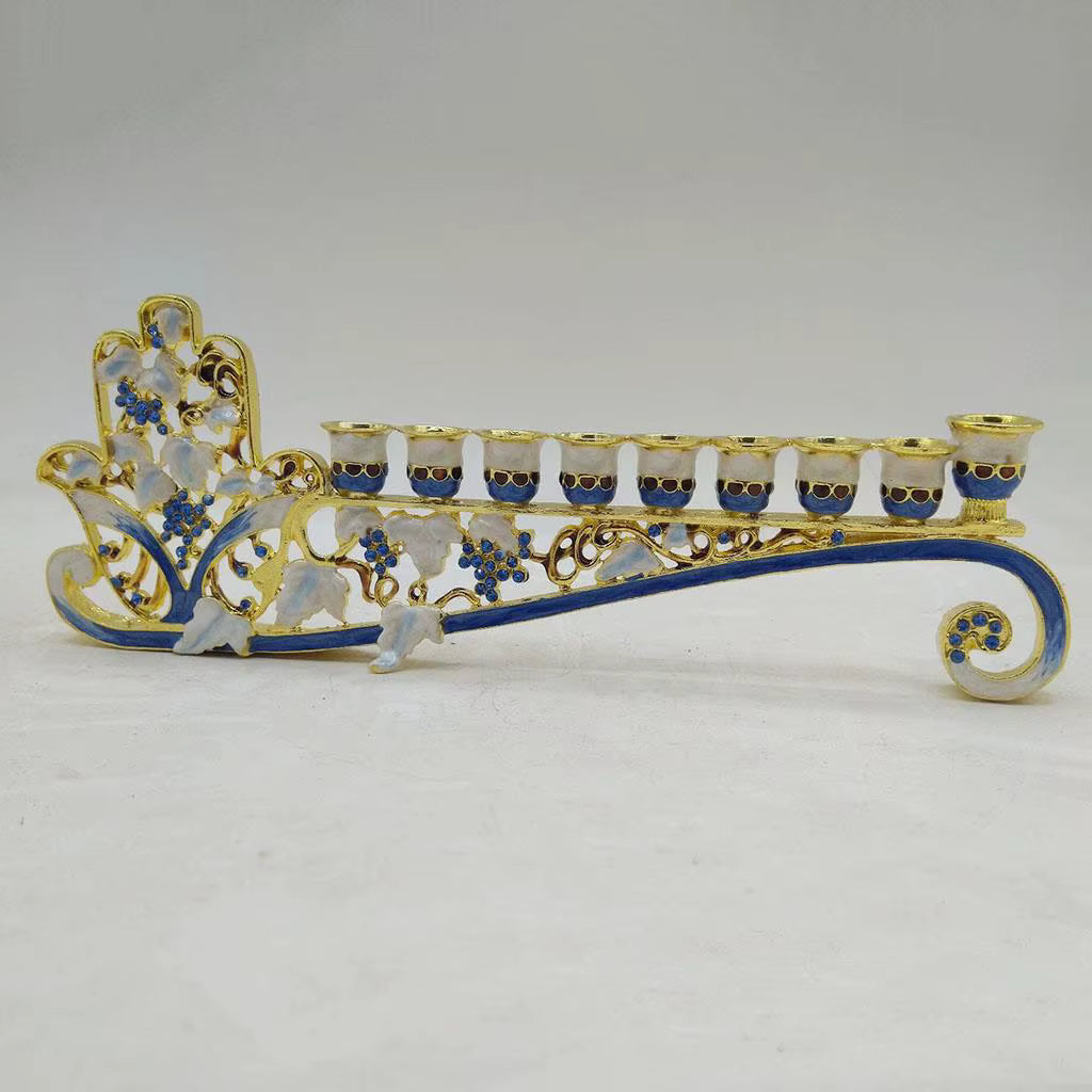 chandelier hanoukka bleu blanc long - Esprit Chandelier