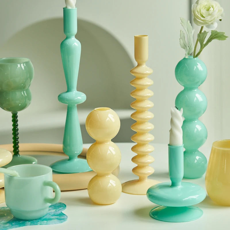 chandelier jaune mat verre boule