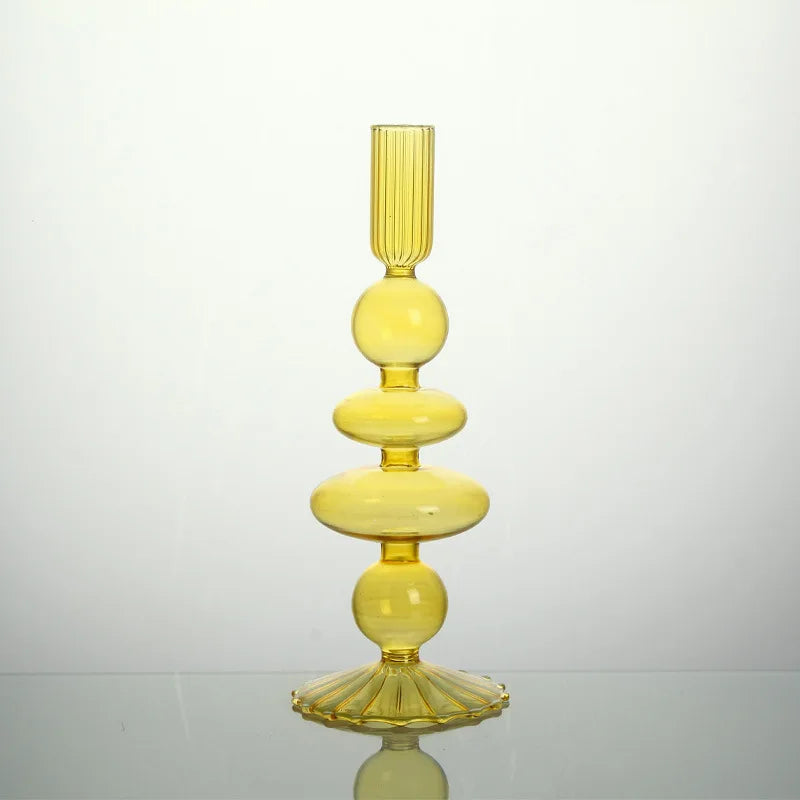 chandelier long lace verre jaune