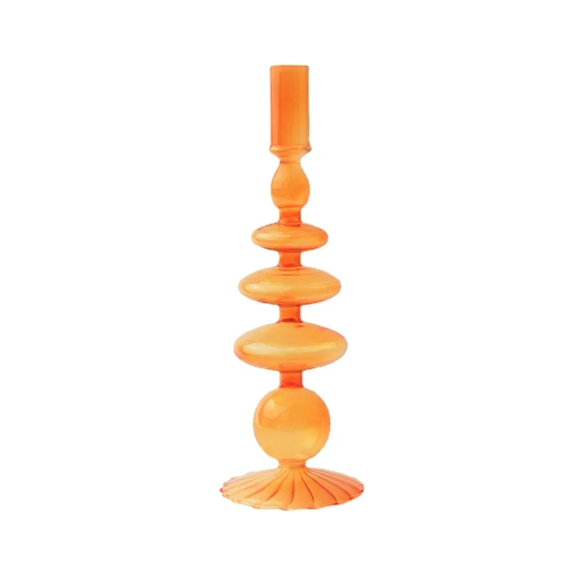 chandelier long lace verre orange