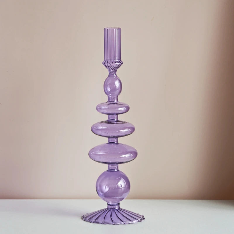 chandelier long lace verre violet