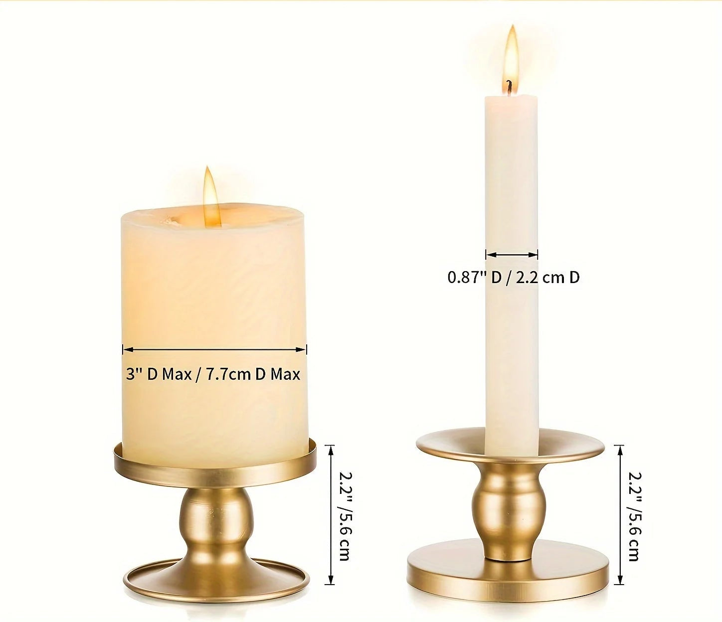 bougeoir metal dore - Esprit Chandelier