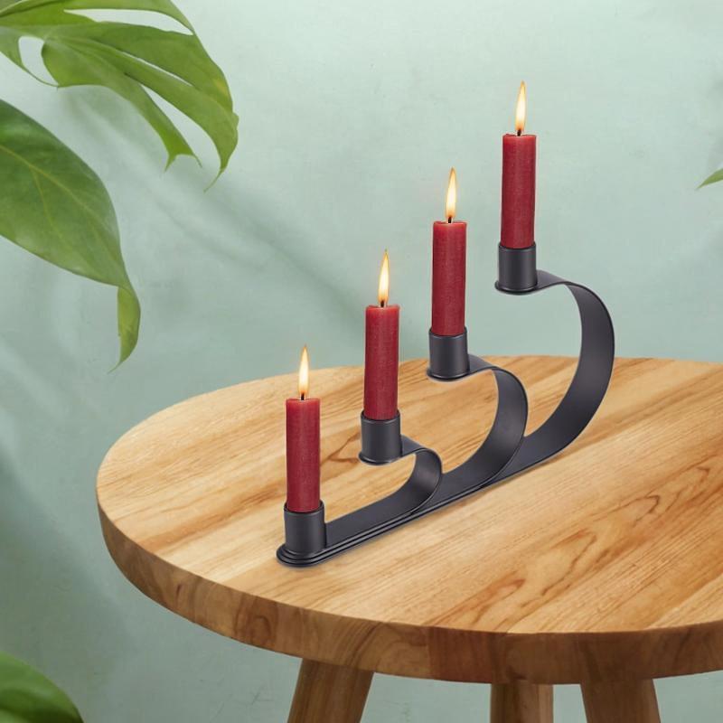 chandelier noir metal bougies