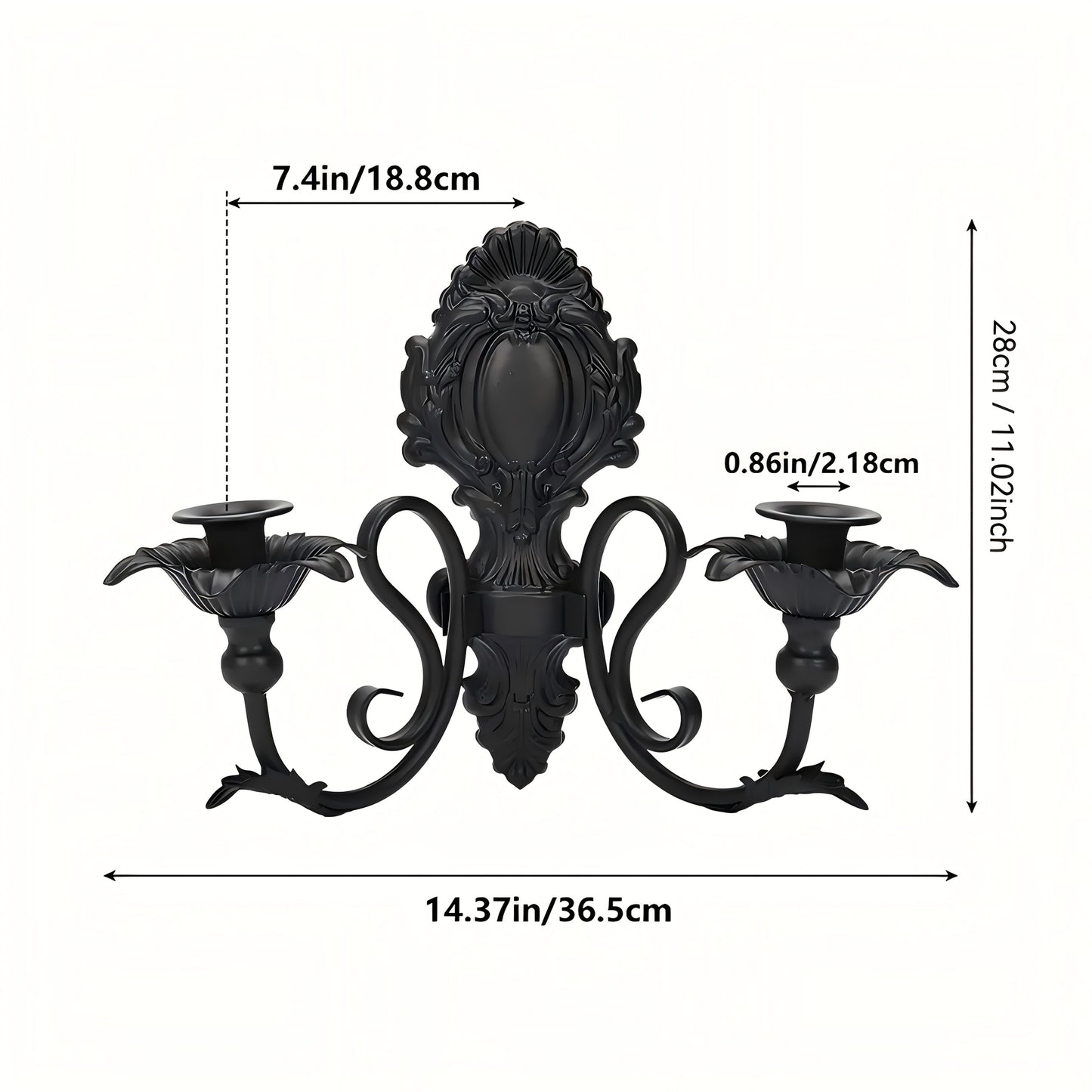 chandelier noir mural baroque - Esprit Chandelier