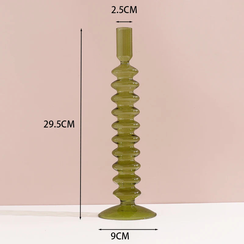 chandelier stries verre vert olive