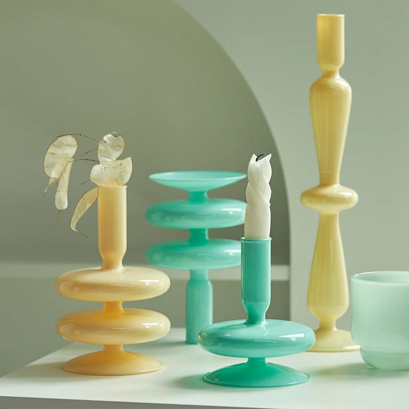 chandelier verre jaune mat