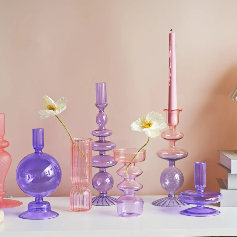 chandelier verre lila