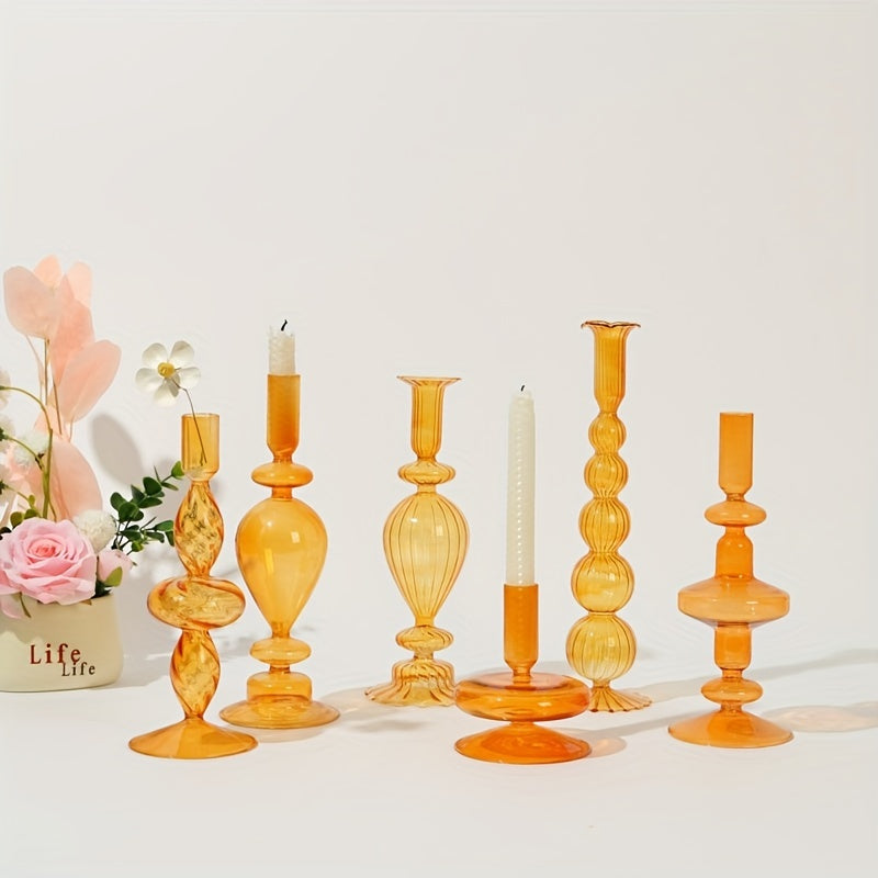 chandelier verre orange retro