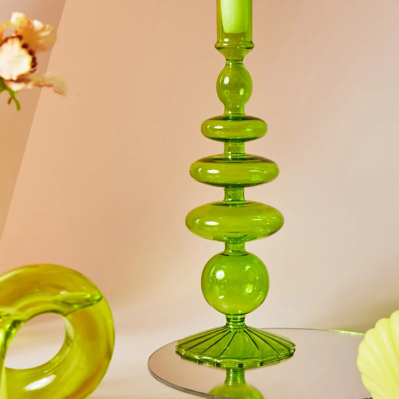chandelier verre vert d'eau