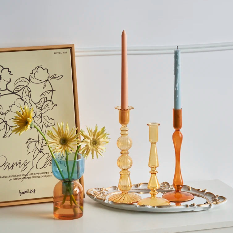 chandeliers ocre beige verre