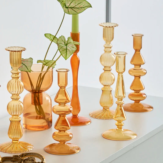 chandeliers verre ocre orange