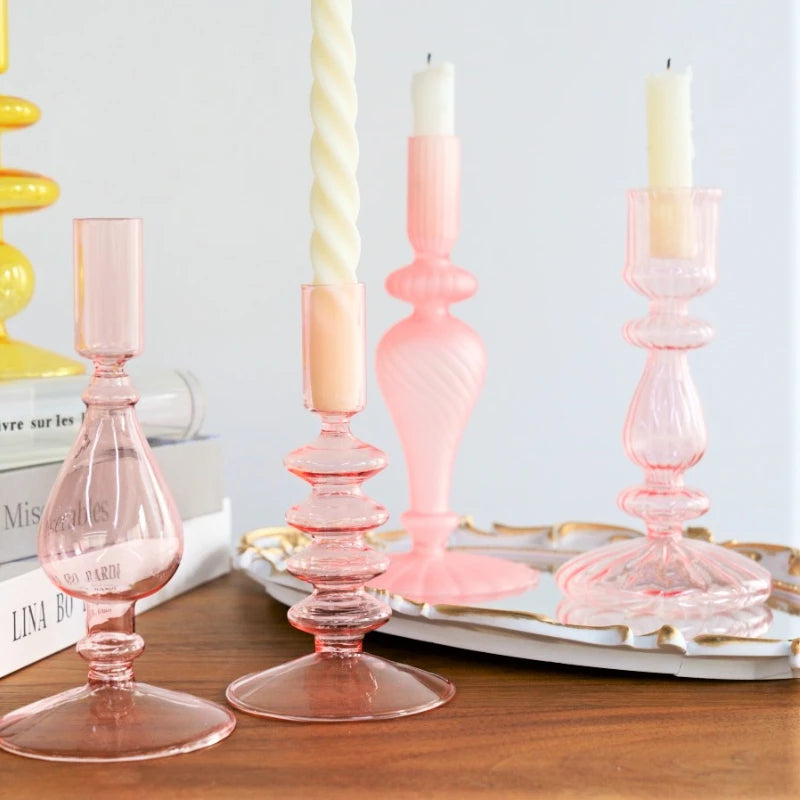 chandeliers verre rose - Esprit Chandelier