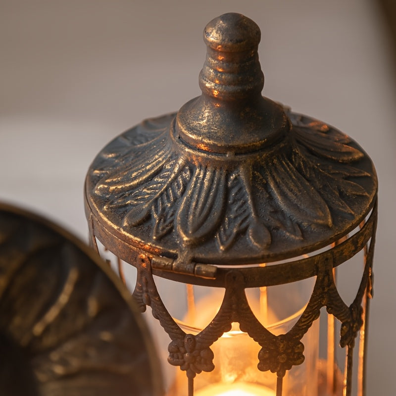 chapeau lanterne bronze sur pied - Esprit Chandelier