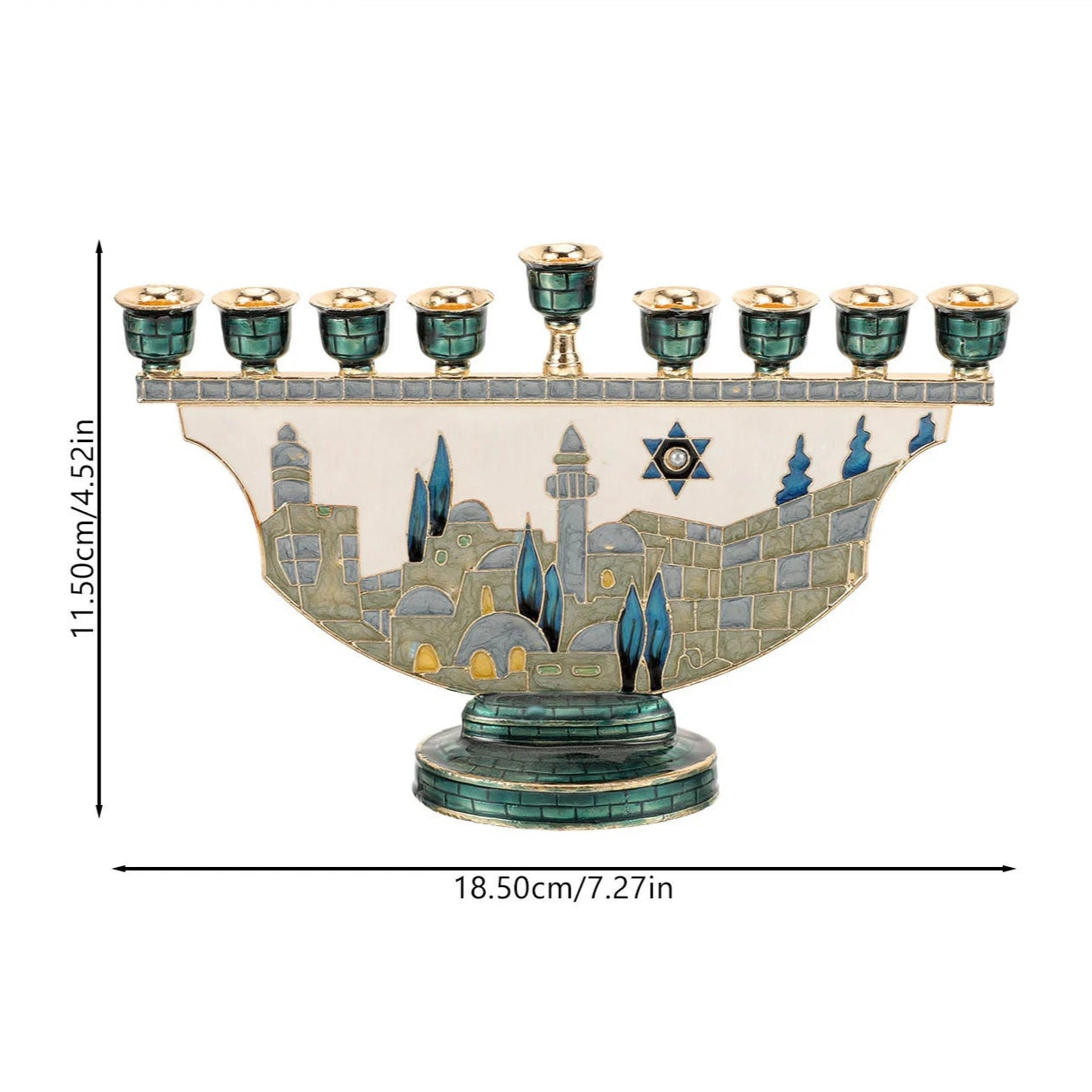 dimensions candélabre 9 branches Jérusalem - Esprit Chandelier