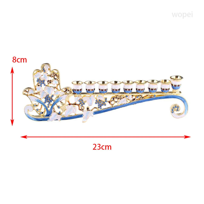 dimensions chandelier long 9 bougies hanoukka - Esprit Chandelier