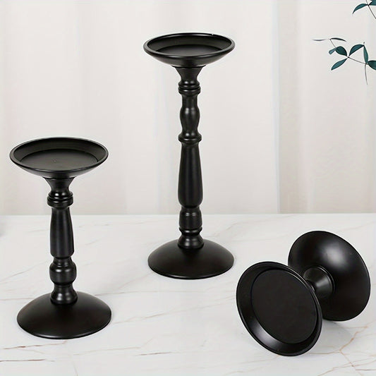 Bougeoir Noir Pilier