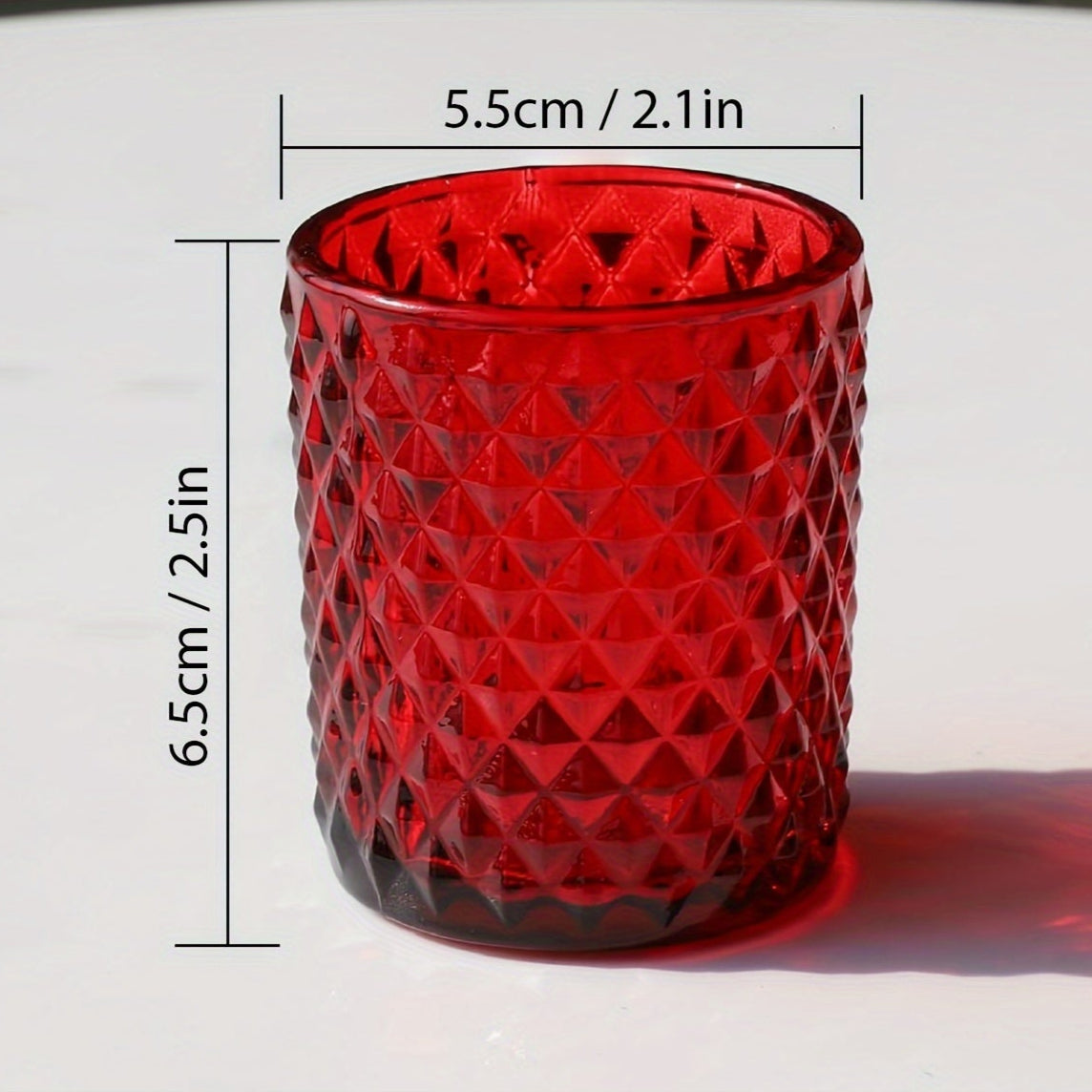 gobelet rouge verre format