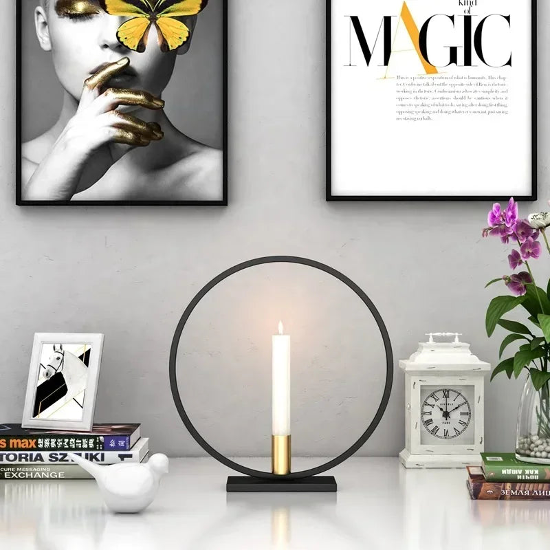 grand bougeoir cercle noir - Esprit Chandelier