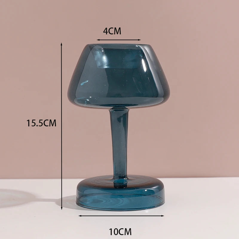 lampe verre bleu canard