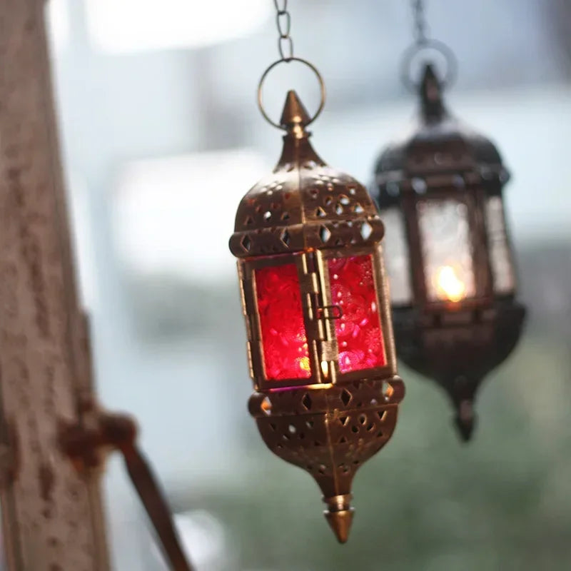 lanterne marocaine rouge - Esprit chandelier