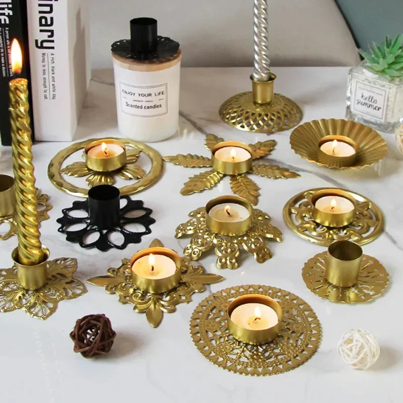 mini bougeoir doré florilège - Esprit Chandelier