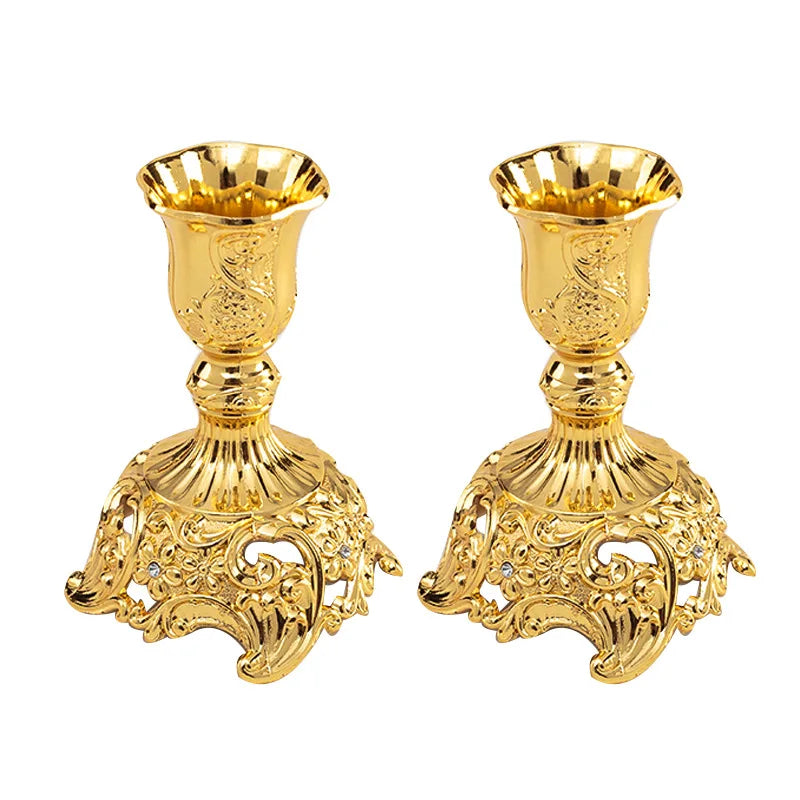 petit bougeoir ancien fleuris dore - Esprit Chandelier