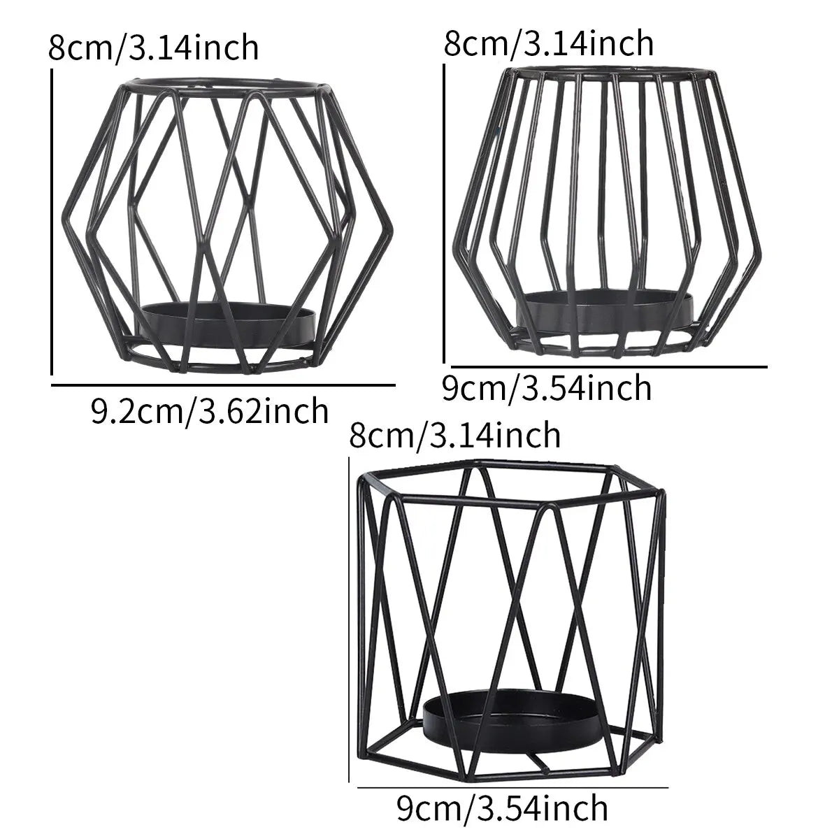 petit bougeoir noir géométrique format - Esprit Chandelier
