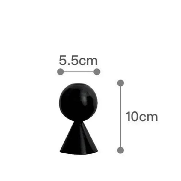 petit bougeoir rond bois noir