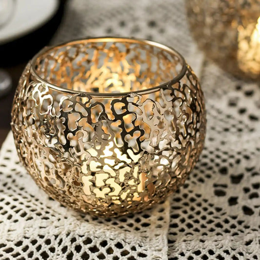 photophore boule or metal ajoure - Esprit Chandelier