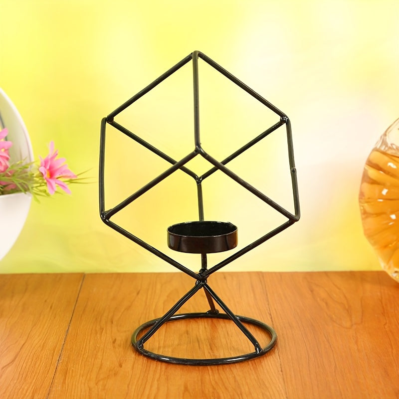 photophore cube métal noir - Esprit Chandelier