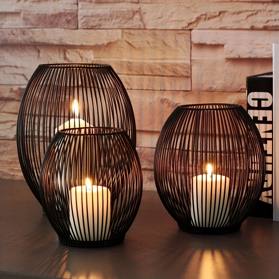 photophore noir ovale - Esprit Chandelier