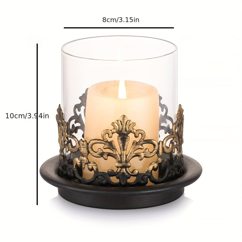 photophore noir vintage metal - Esprit Chandelier