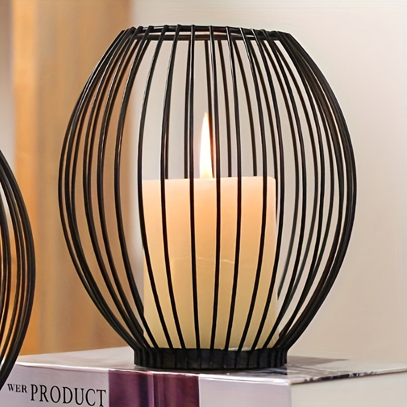 photophore ovale noir - Esprit Chandelier