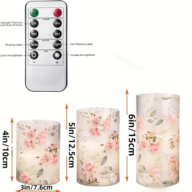 photophore roses led telecommande - Esprit Chandelier