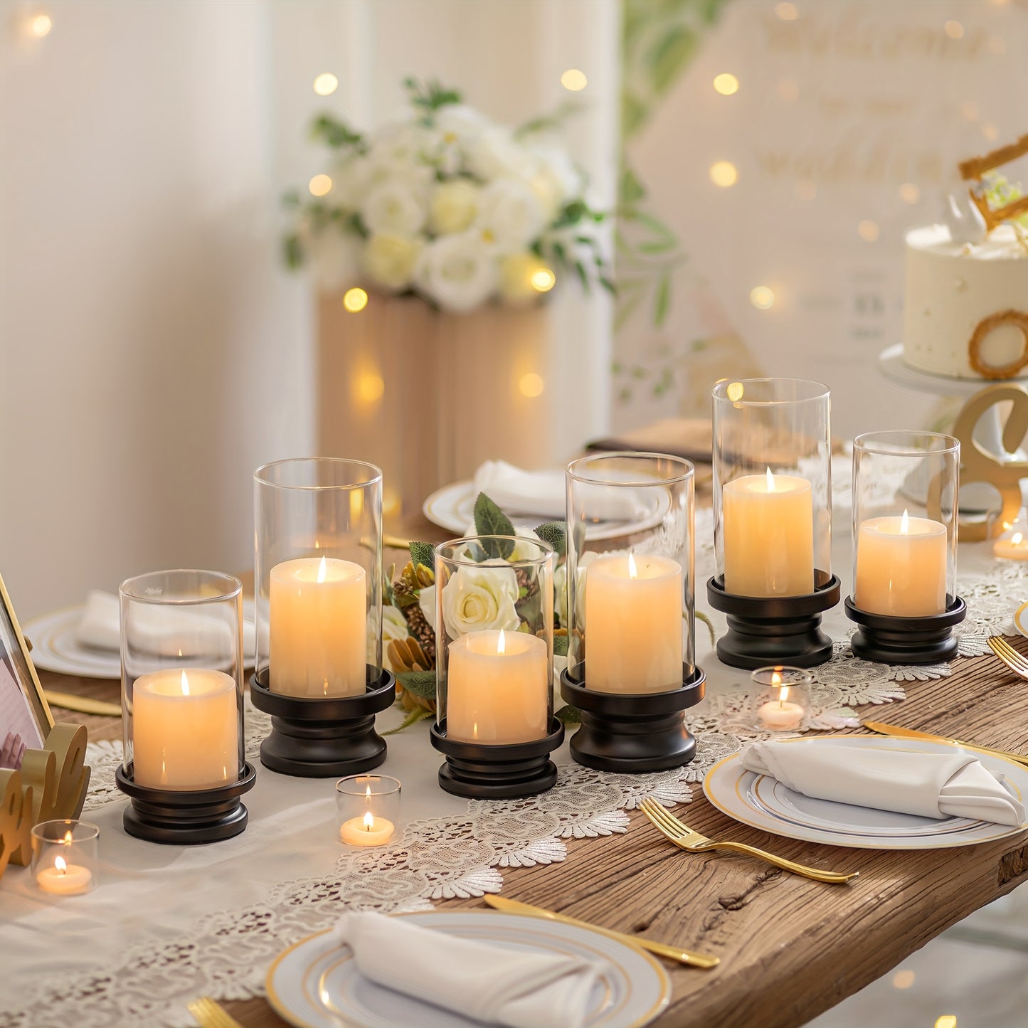 photophores noirs verre - Esprit Chandelier