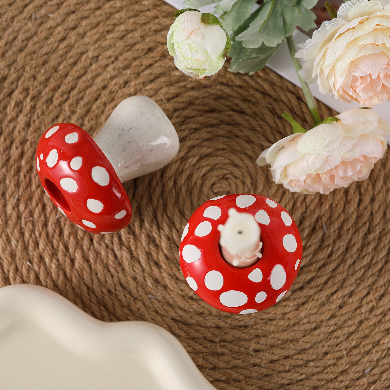 porte bougie champignon ceramique - Esprit Chandelier