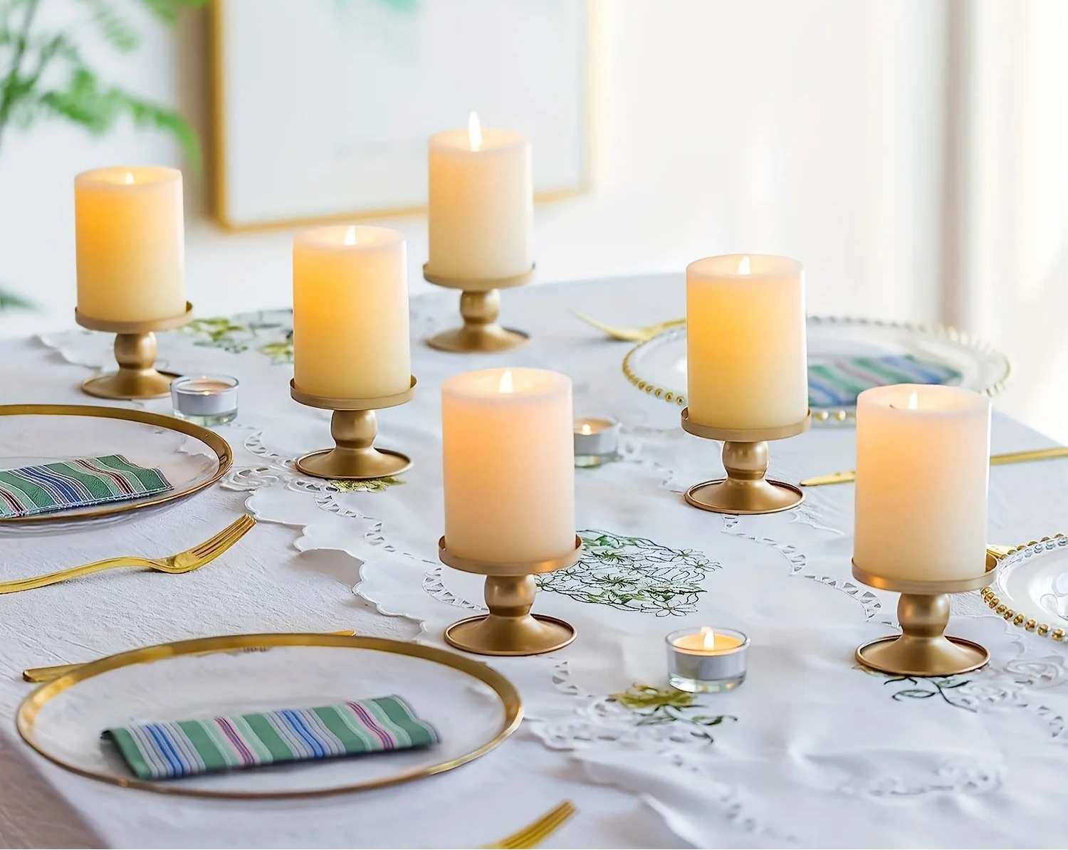 porte bougie chandelier dore - Esprit Chandelier