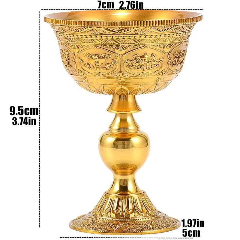 bougeoir tibetain laiton dore - Esprit Chandelier
