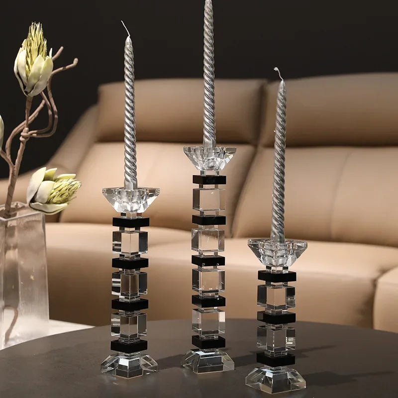 porte chandelle cristal noir moderne -Esprit Chandelier