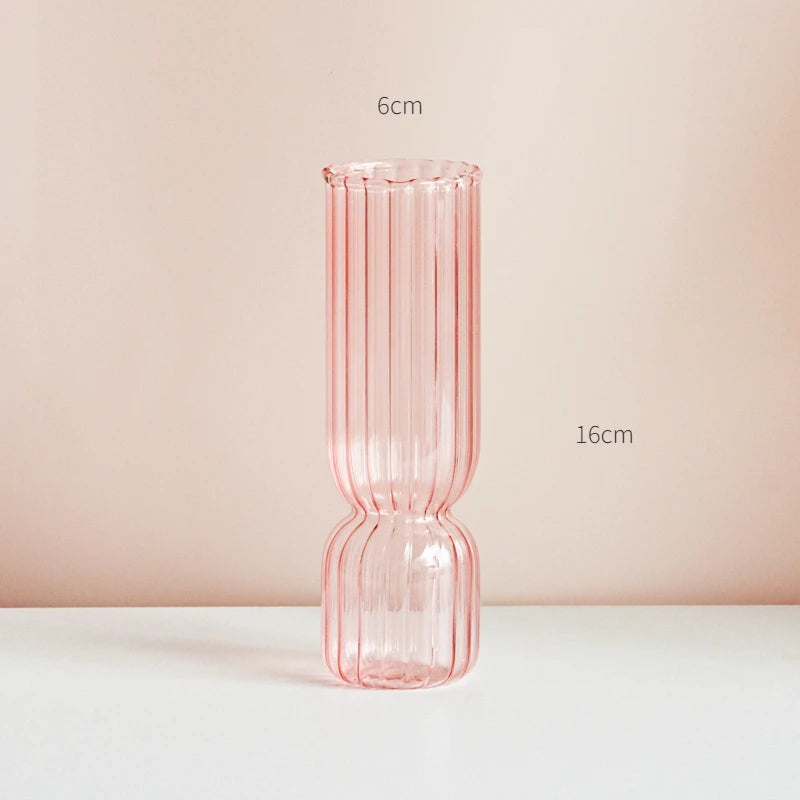 porte chandelle rose verre