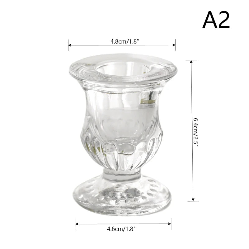 porte chandelle verre transparent retro
