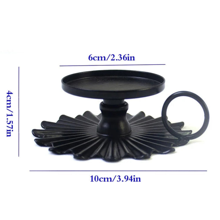 porte bougie pilier noir vintage - Esprit Chandelier