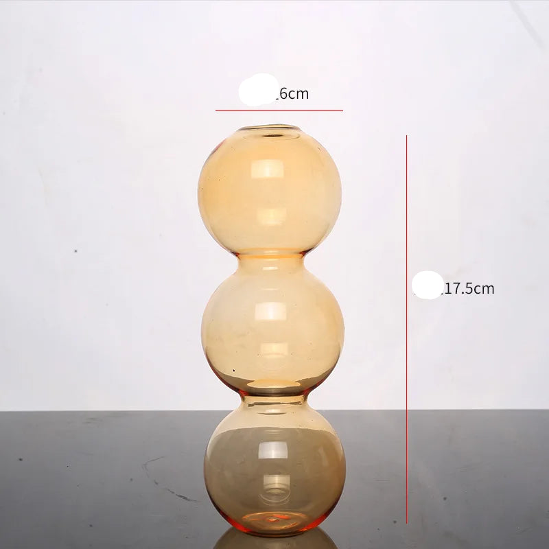 soliflore 3 boules verre jaune