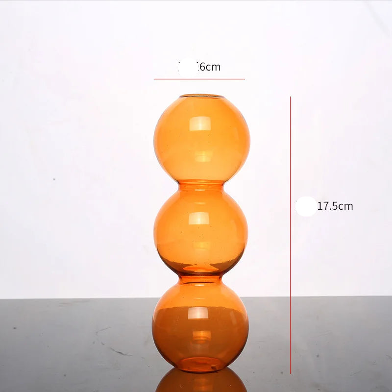 soliflore 3 boules verre orange