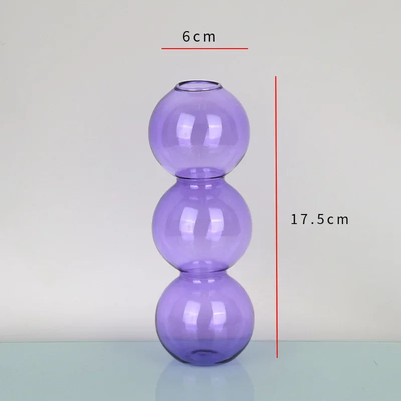 soliflore 3 boules verre violet