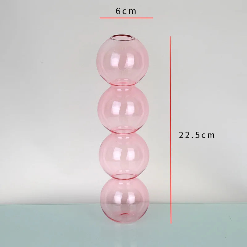 soliflore 4 boule verre rose